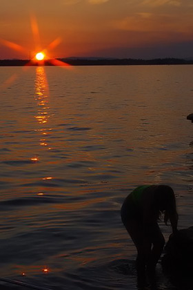 Sunset in front of the house